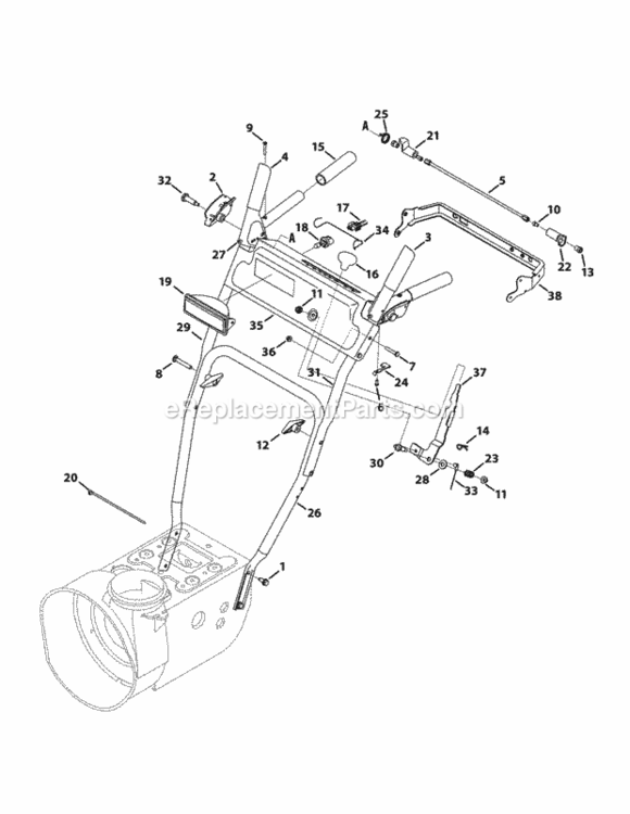 Page J Diagram and Parts List for 31AH64FG795 2014 MTD Snow Blower