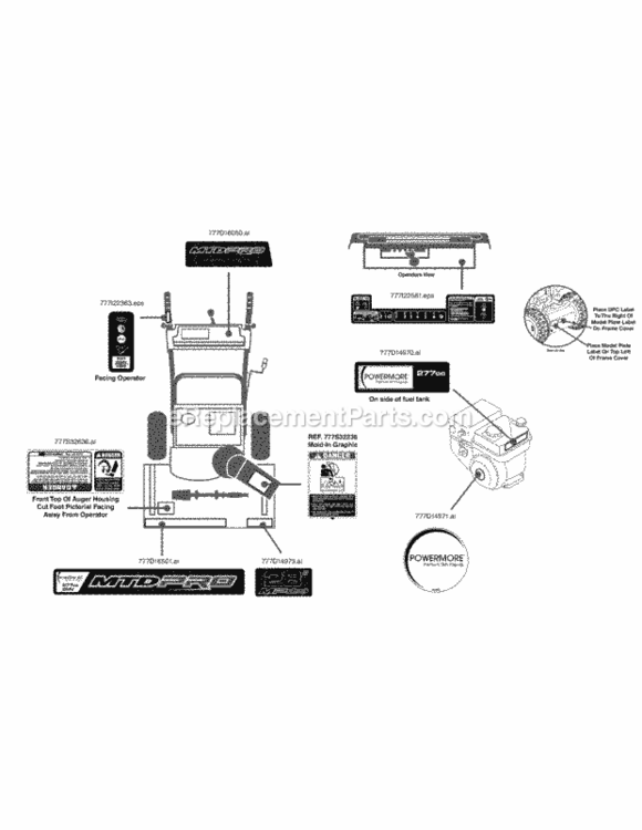 Page K Diagram and Parts List for 31AH64FG795 2014 MTD Snow Blower