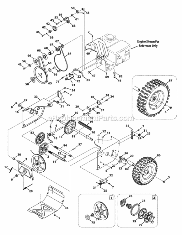 Page H Diagram and Parts List for 31AH65FH795 2014 MTD Snow Blower