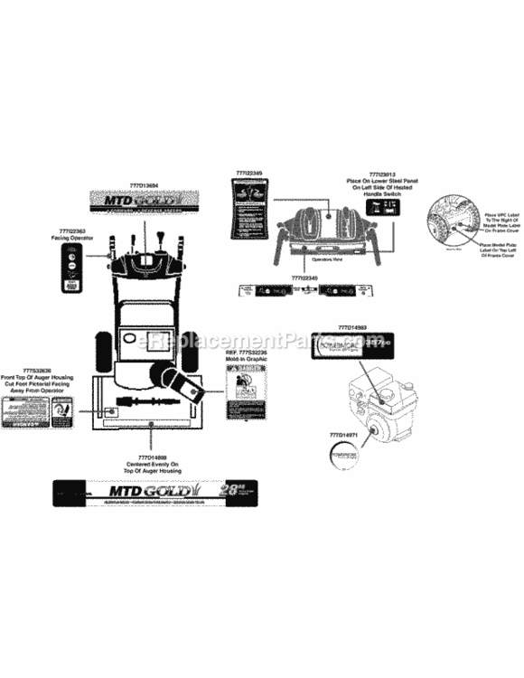 Page K Diagram and Parts List for 31AH65LG704 2012 MTD Snow Blower