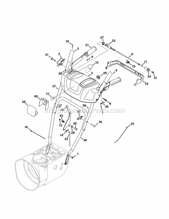 Page J Diagram and Parts List for 31AH65LG704 2013 MTD Snow Blower