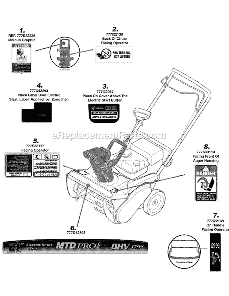Page D Diagram and Parts List for 31AM2N1B016 2008 MTD Snow Blower