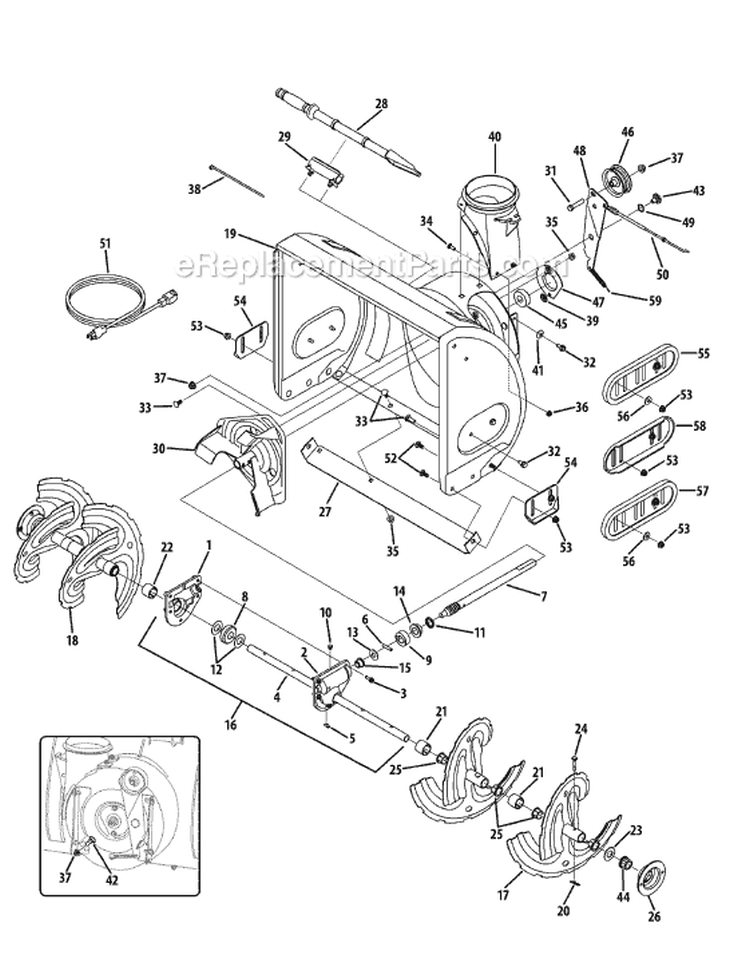 Page A Diagram and Parts List for 31AM62KE000 2008 MTD Snow Blower