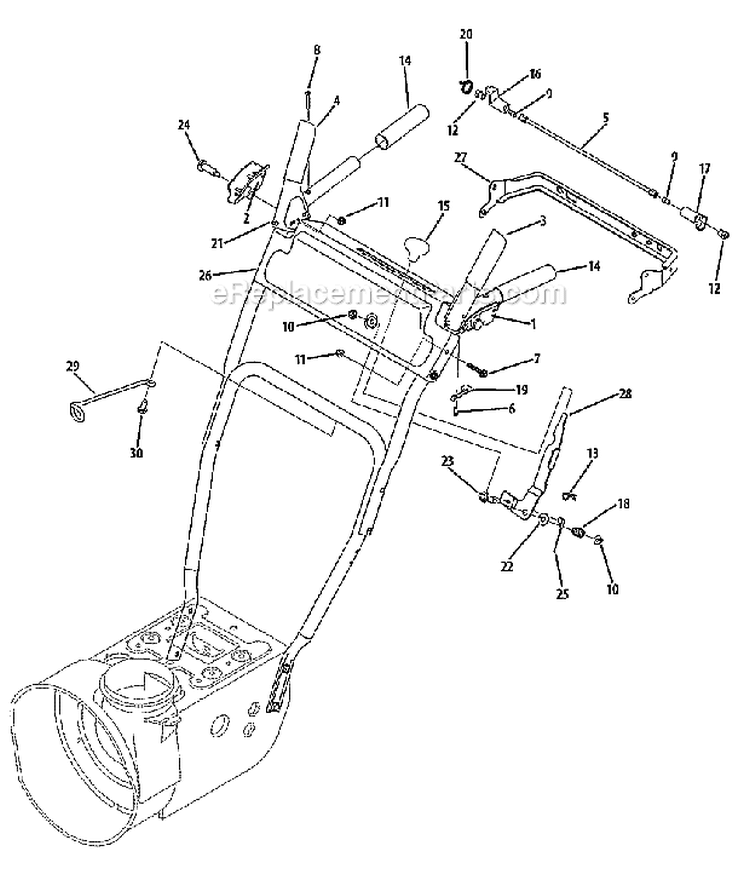 Panel E Style Diagram and Parts List for 31AM63EF729 2008 MTD Snow Blower