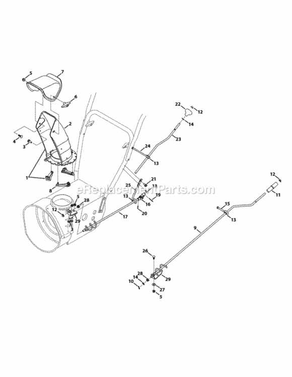 Page H Diagram and Parts List for 31AM63FF706 2012 MTD Snow Blower