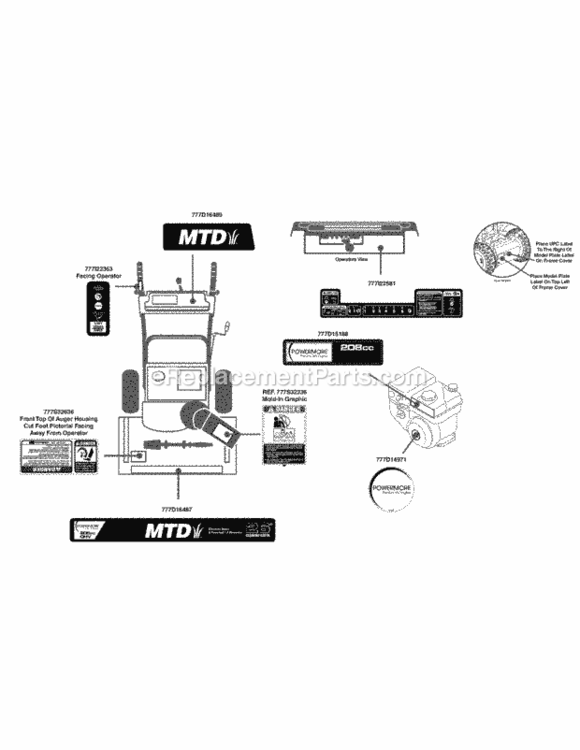 Page J Diagram and Parts List for 31AM63FF706 2013 MTD Snow Blower