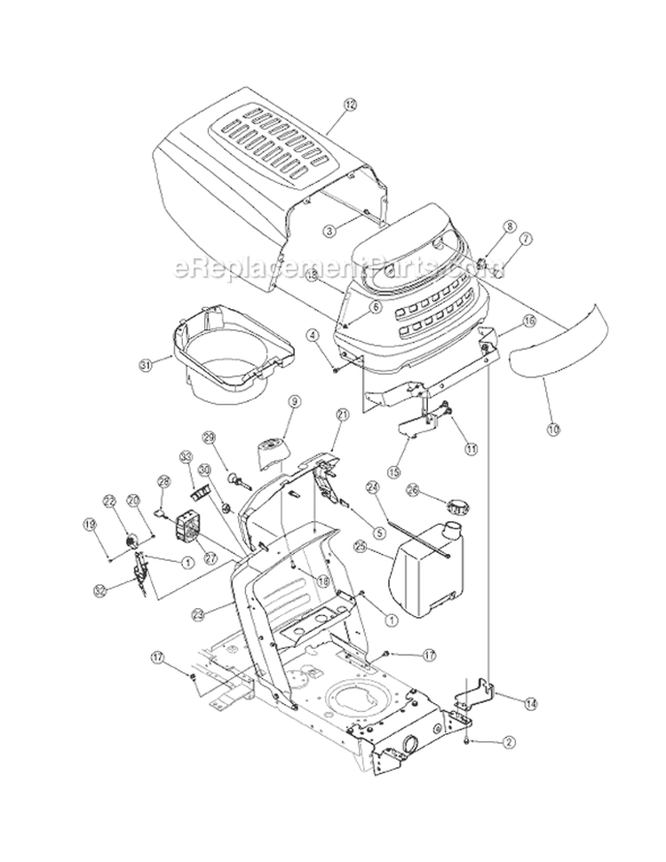 Page E Diagram and Parts List for 31AO791G401 2005 MTD Lawn Tractor