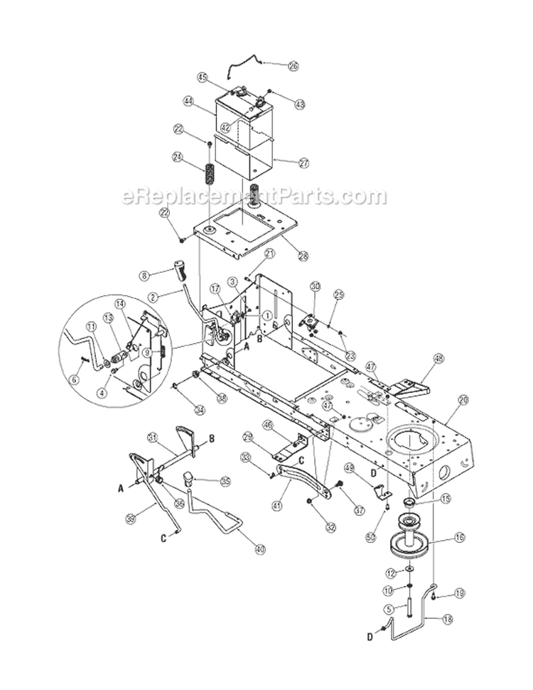 Page F Diagram and Parts List for 31AO791G401 2005 MTD Lawn Tractor