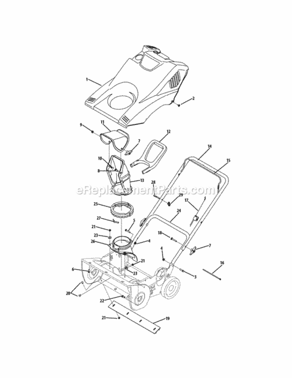 Shroud_Chute_And_Handle Diagram and Parts List for 31AS2N1C706 2010 MTD Snow Blower