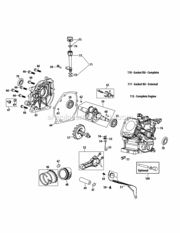 Page B Diagram and Parts List for 31AS2T5E704 2013 MTD Snow Blower