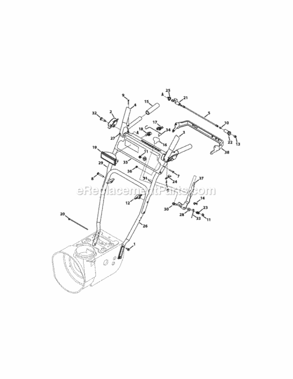 Handle_Panel_-_Style_E_And_F Diagram and Parts List for 31AS62EE706 2010 MTD Snow Blower