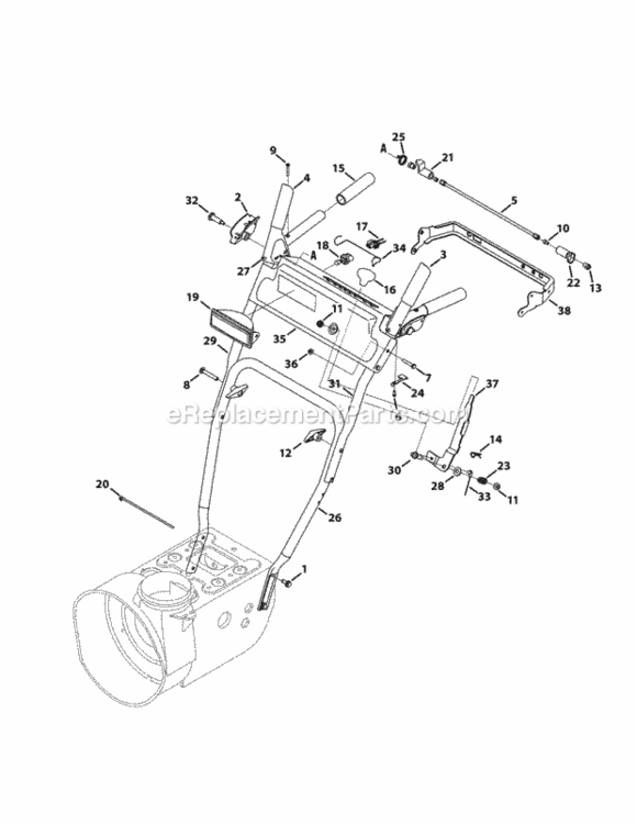 Page K Diagram and Parts List for 31AS63EE706 2013 MTD Snow Blower