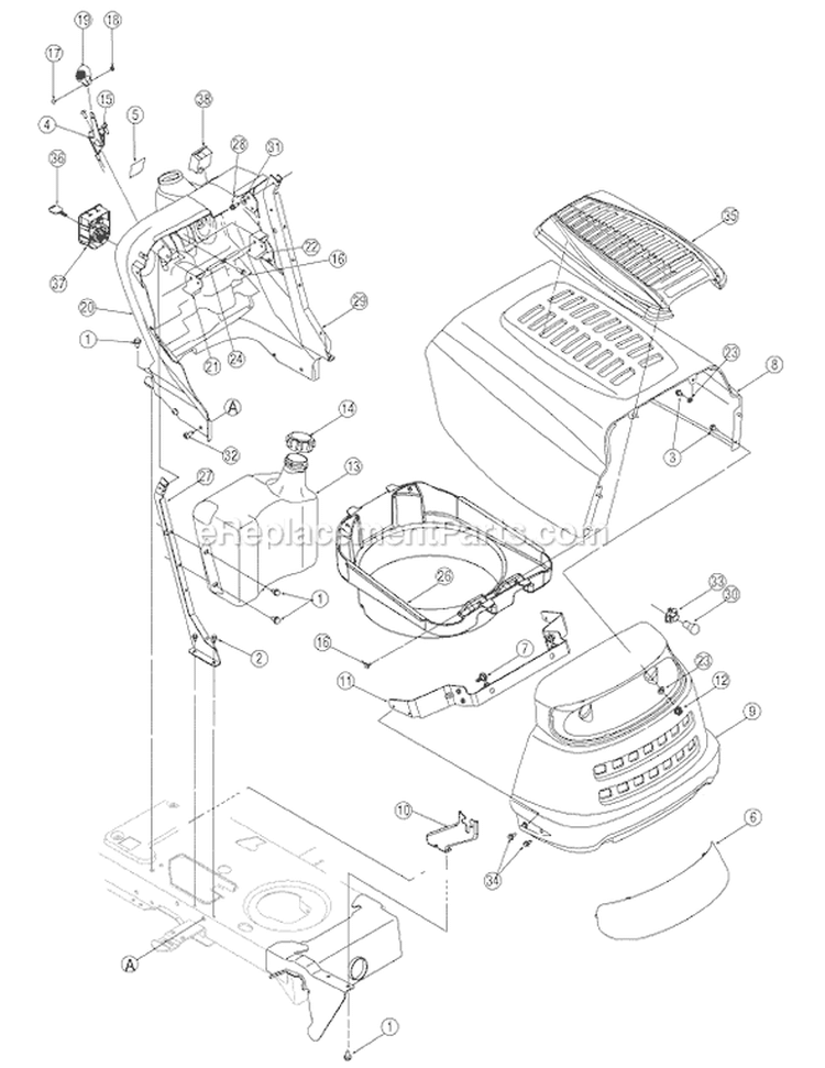 Page D Diagram and Parts List for 31AT605H000 2006 MTD Lawn Tractor