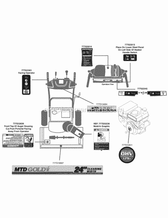 Label_Map_31Bm62Ke704 Diagram and Parts List for 31BM62KE704 2009 MTD Snow Blower