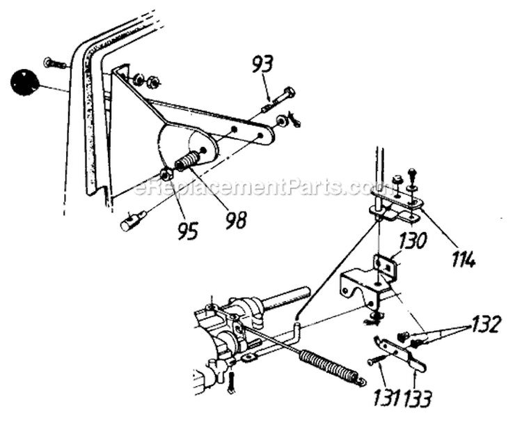 Page E Diagram and Parts List for 322-014 1987 MTD Lawn Tractor