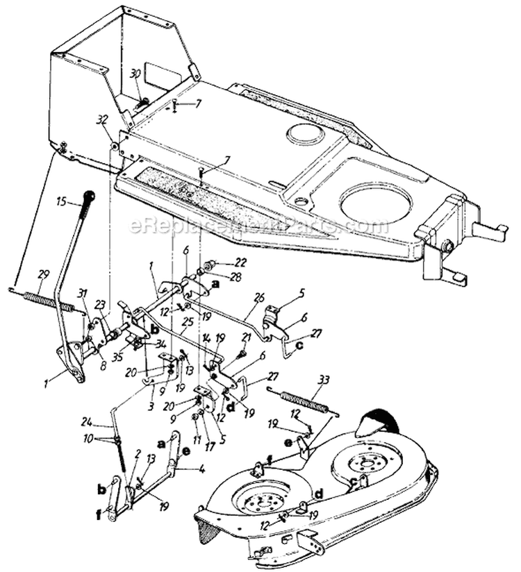 Page F Diagram and Parts List for 322-014 1987 MTD Lawn Tractor