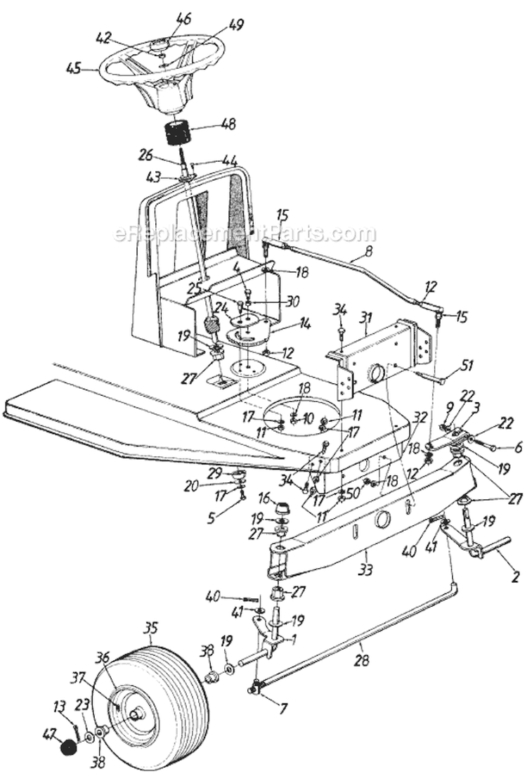 Page C Diagram and Parts List for 322-014 1988 MTD Lawn Tractor