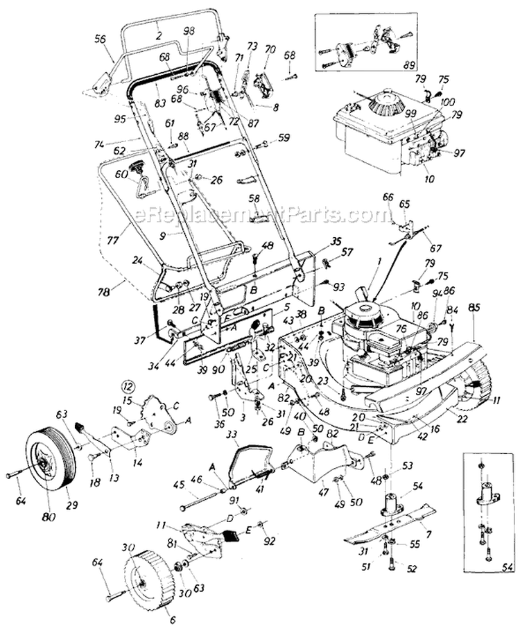 Page B Diagram and Parts List for 322-023 1987 MTD Lawn Mower