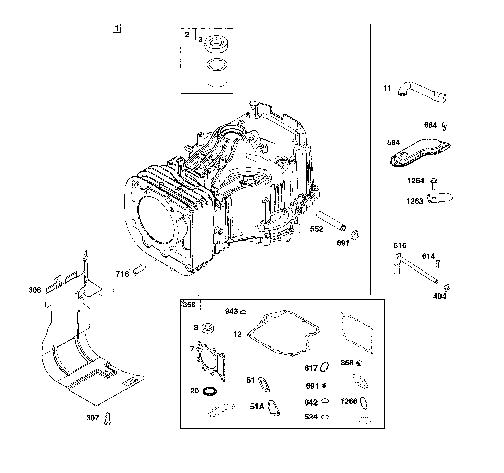Cylinder Diagram and Parts List for 13AL78XT091  MTD Lawn Tractor