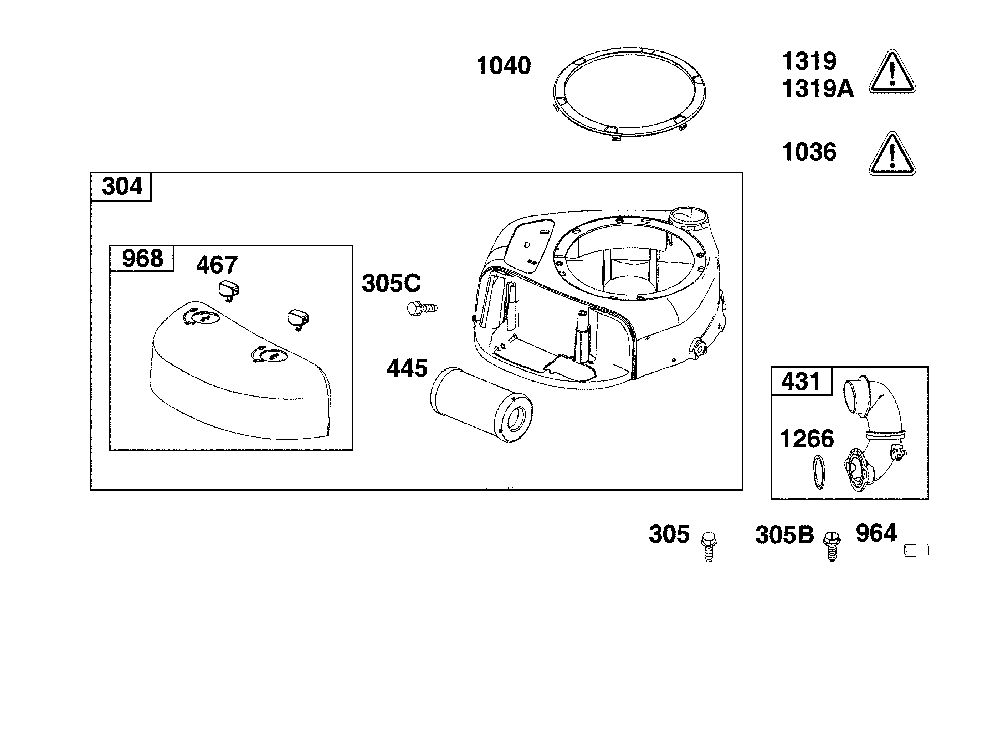 Blower housing/air cleaner Diagram and Parts List for 13AC26JD093  MTD Lawn Tractor