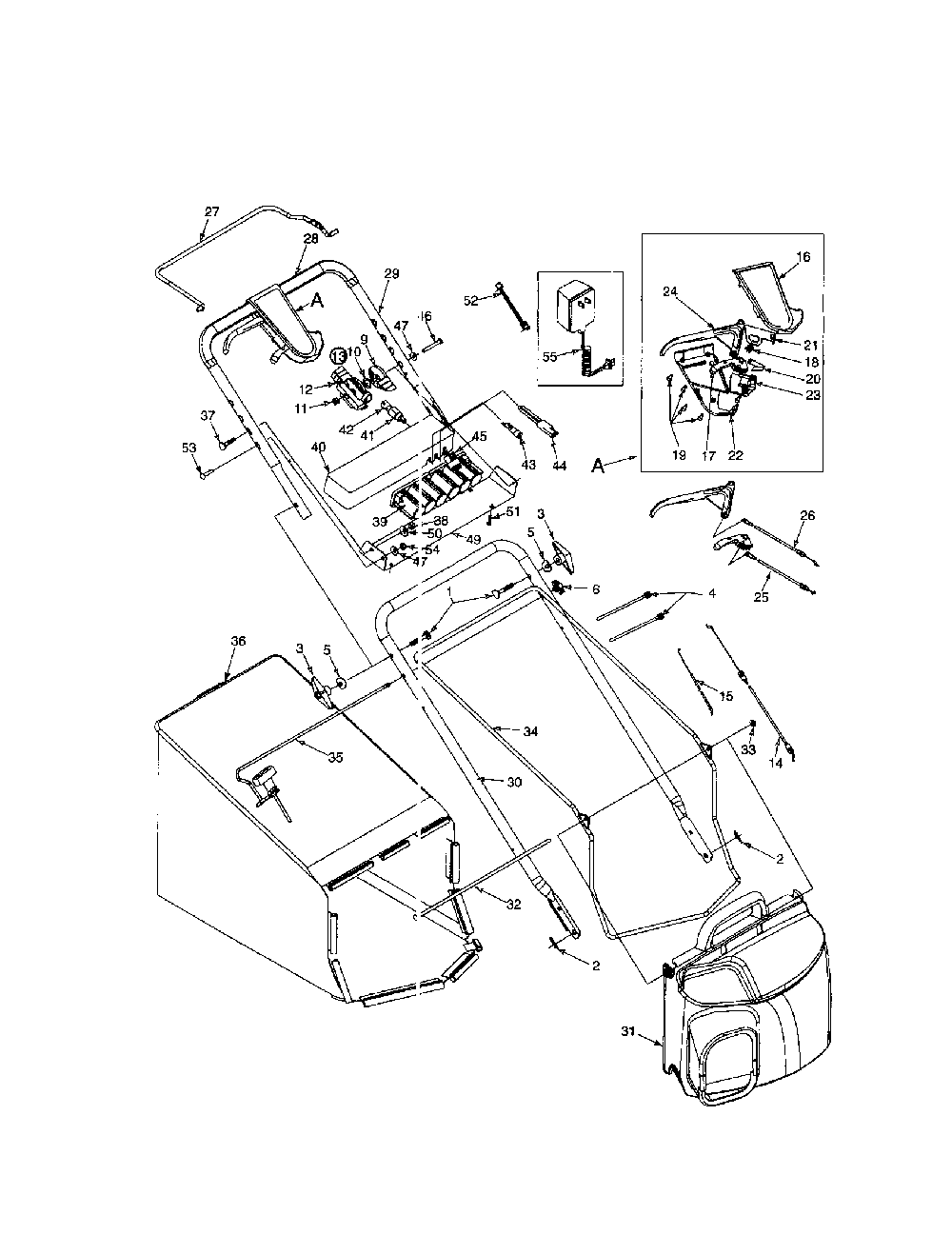Handles e979 Diagram and Parts List for 970-979  MTD Lawn Mower