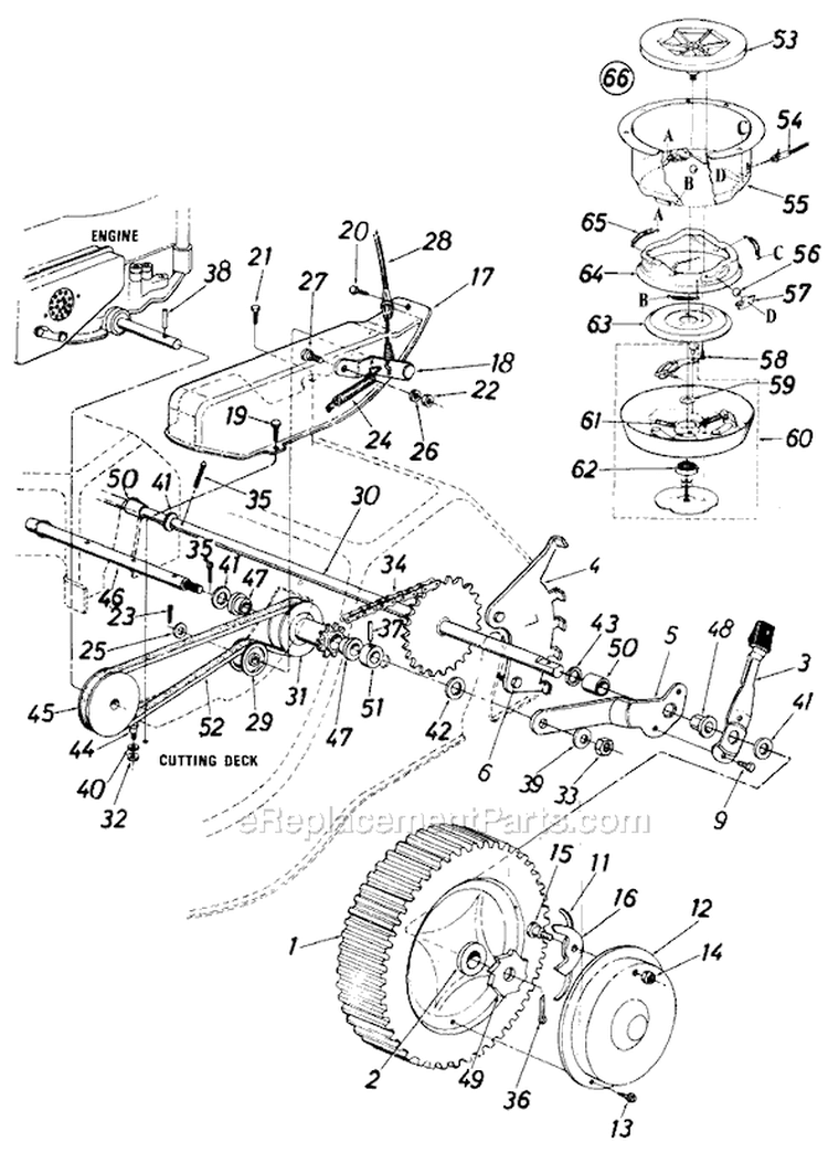 Page B Diagram and Parts List for 364-040 1987 MTD Lawn Mower