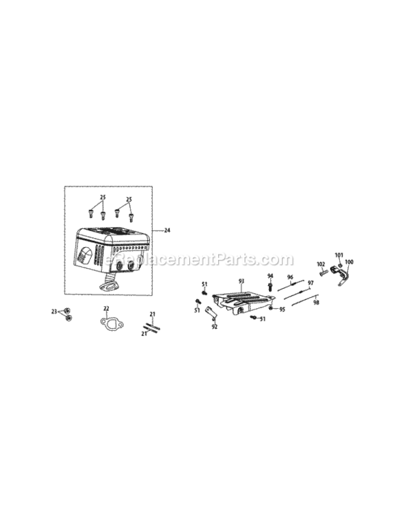 370-Ju-11_Muffler Diagram and Parts List for 370-JU-11  MTD Engine