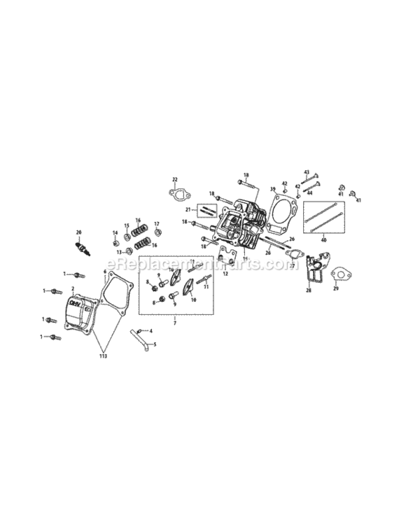 370-Ju_Cylinder_Head Diagram and Parts List for 370-JU  MTD Engine