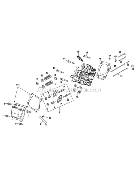 370-Sub-11_Cylinder_Head Diagram and Parts List for 370-SUB-11  MTD Engine