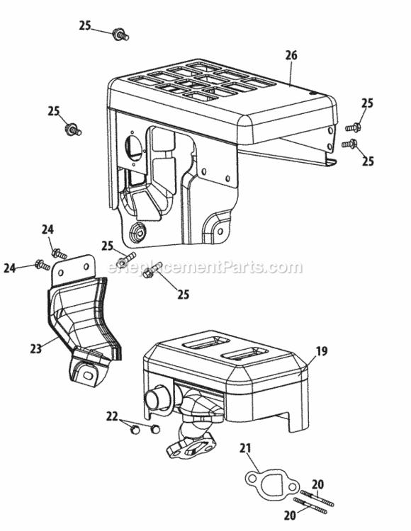 370-Sub-11_Muffler Diagram and Parts List for 370-SUB-11  MTD Engine