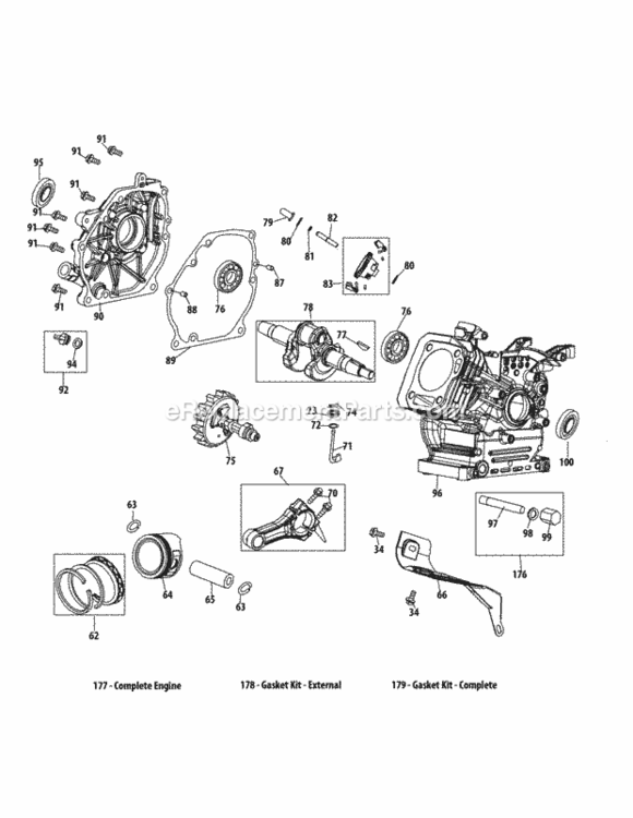 375-Su_Crankcase Diagram and Parts List for 375-SU  MTD Engine