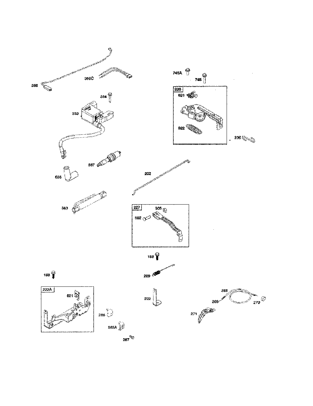 Brake/armature-magneto Diagram and Parts List for 11B-B28S799  MTD Lawn Mower