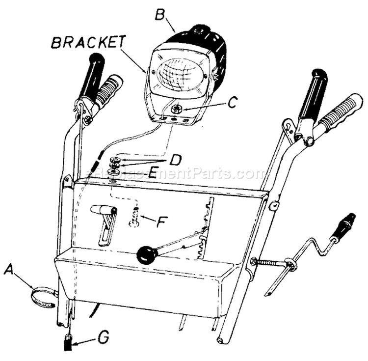 Page A Diagram and Parts List for 390-255-000 1988 MTD Snow Blower