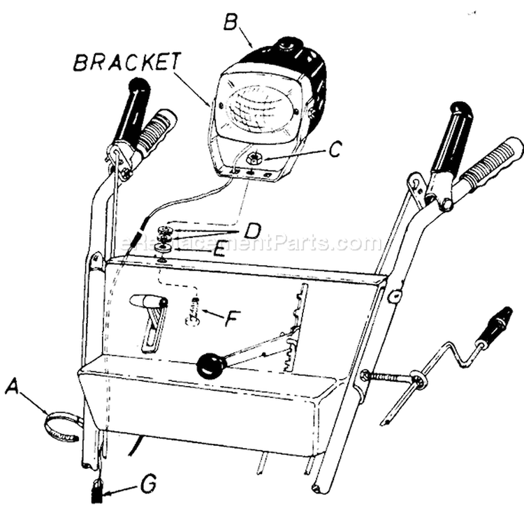 Page A Diagram and Parts List for 390-255-000 1989 MTD Snow Blower