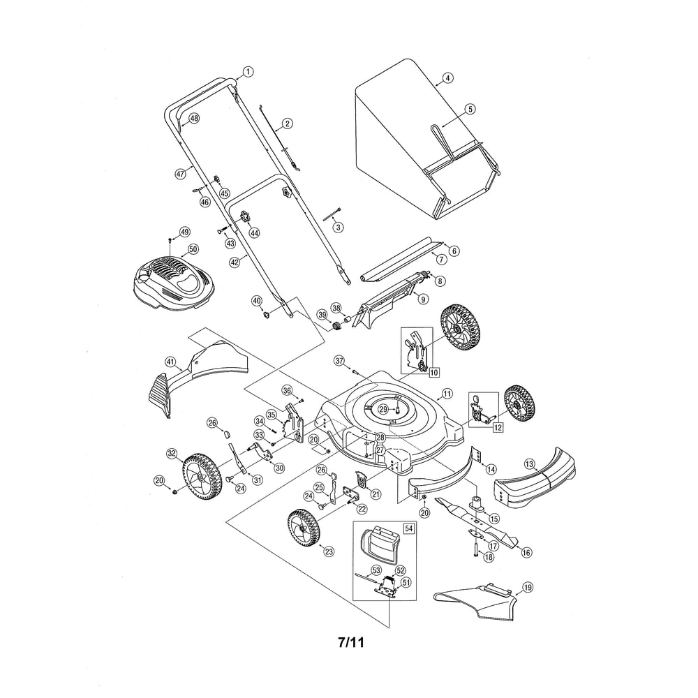 Lawn Mower Diagram and Parts List for 11A-439Q755  MTD Lawn Mower