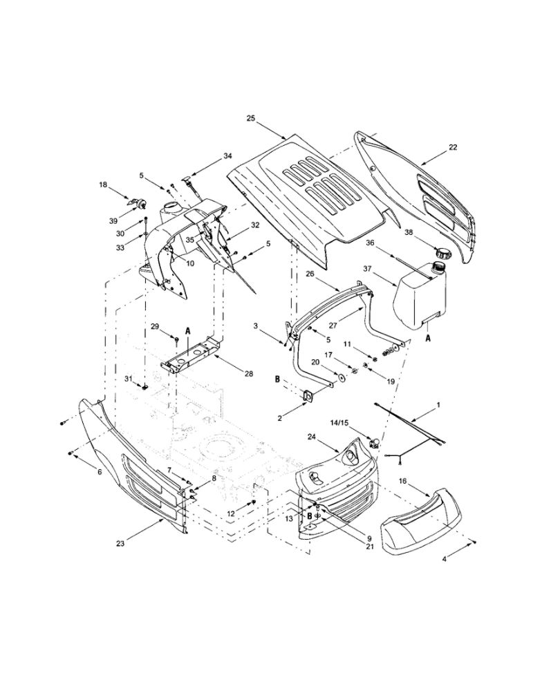 Hood 3 Diagram and Parts List for 662  MTD Lawn Tractor
