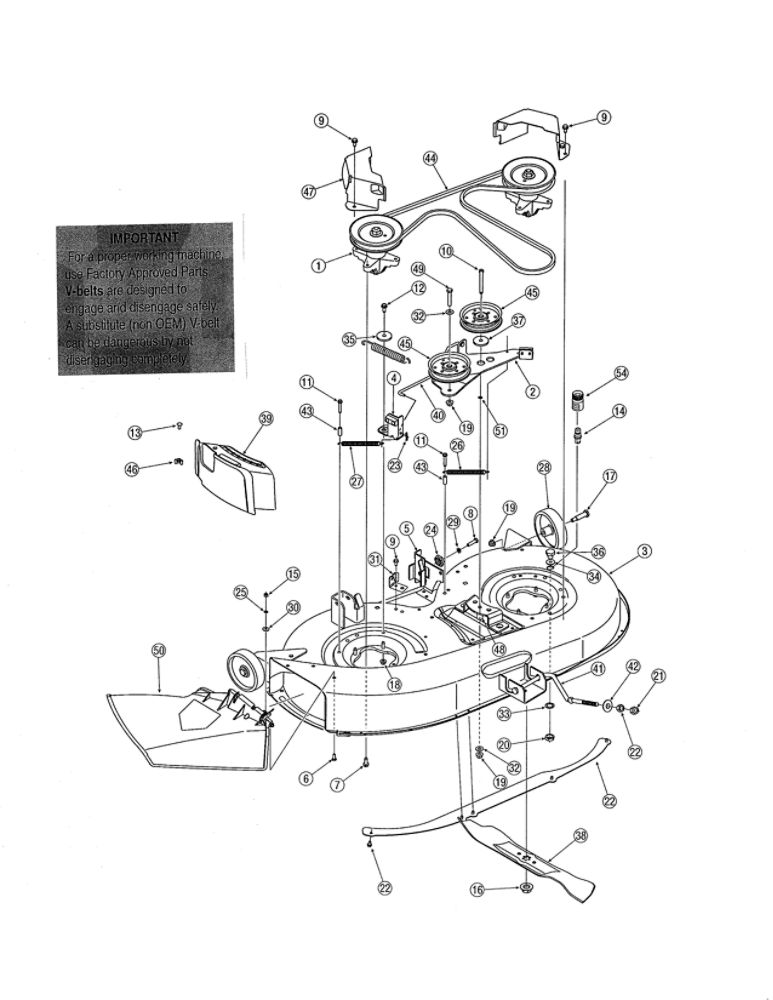 42-Inch Deck Diagram and Parts List for 13AC762F755  MTD Lawn Tractor