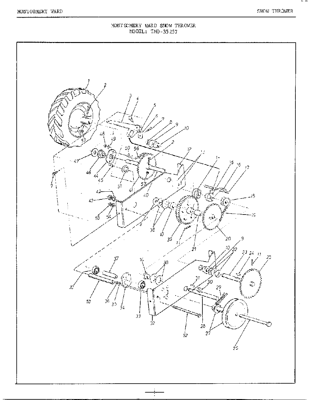 Snow thrower page 3 Diagram and Parts List for 35257  MTD Snow Blower