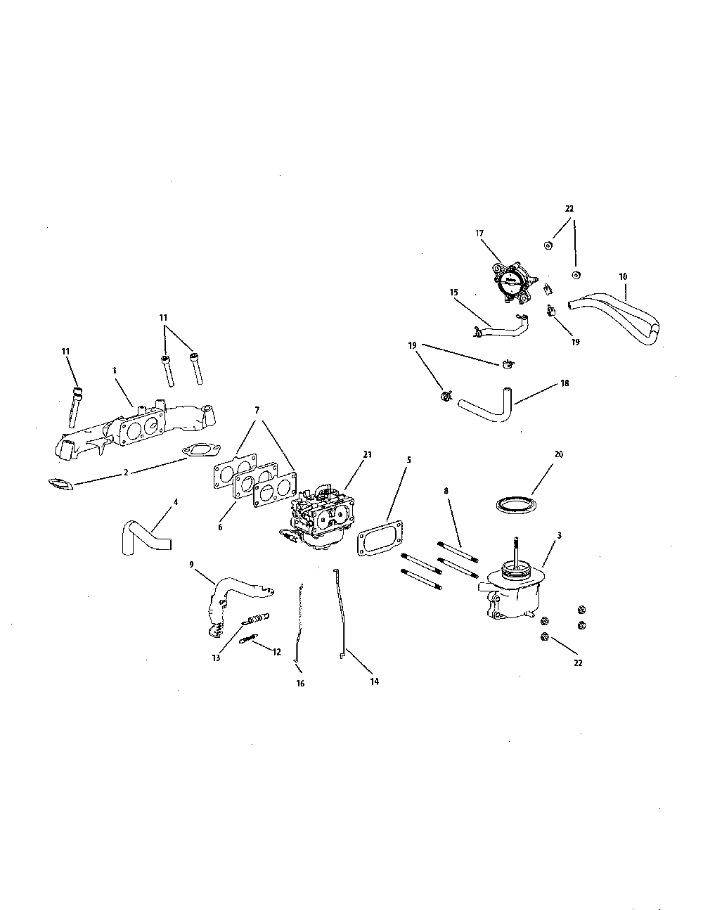 Carburetor accessories Diagram and Parts List for 13AJA1ZS099  MTD Lawn Tractor