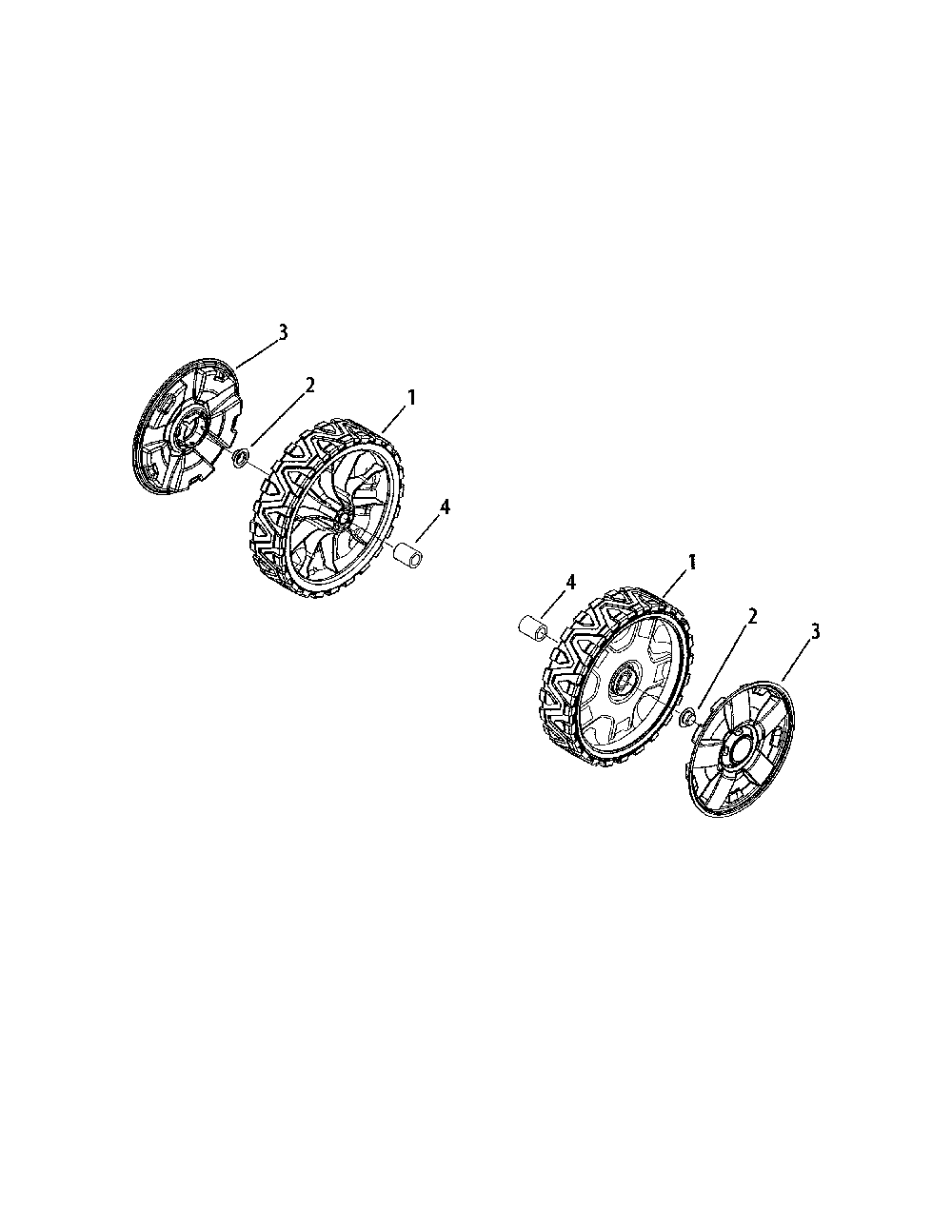 Wheels Diagram and Parts List for 31AS2T6D799  MTD Snow Blower