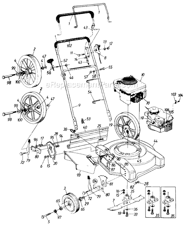 Page A Diagram and Parts List for MDL111-508R034 1991 MTD Lawn Mower