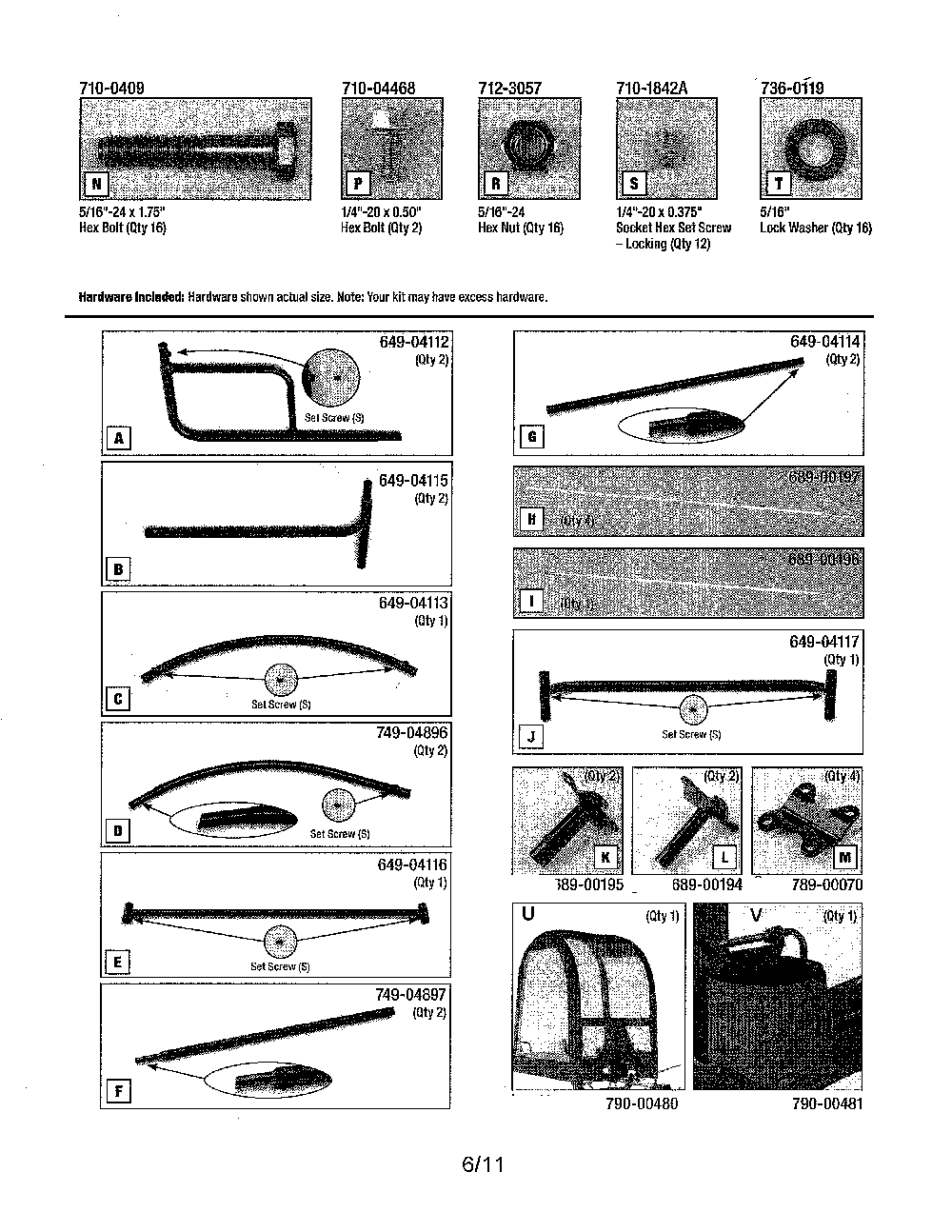 Universal snow cab Diagram and Parts List for 490-980-0037  MTD Snow Blower