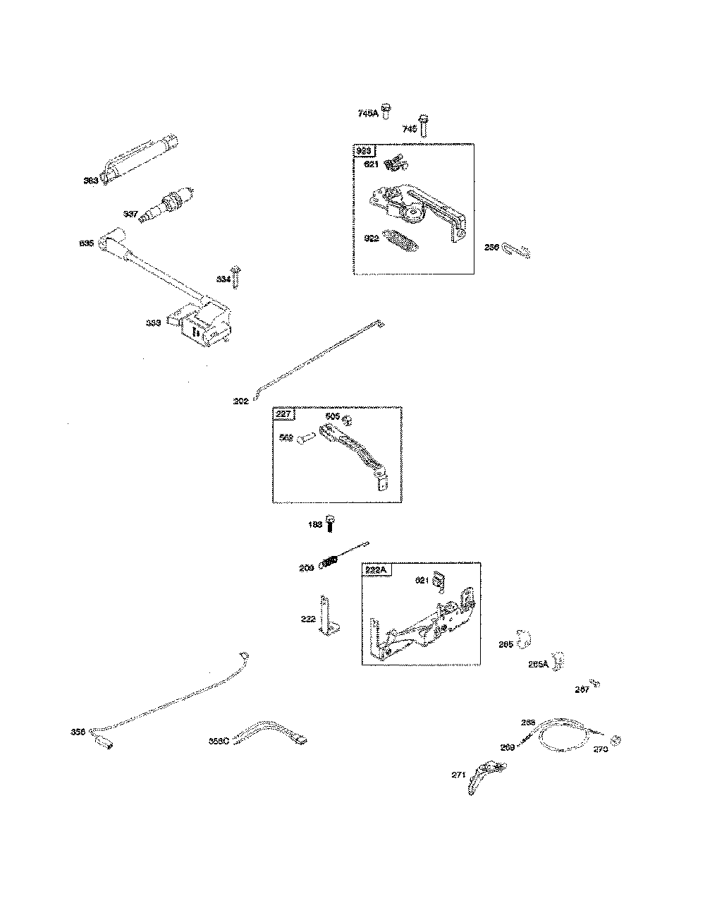Control bracket/brake Diagram and Parts List for 12AVD2B8799  MTD Lawn Mower