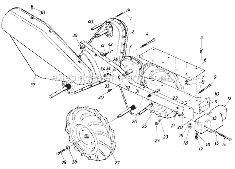 Page C Diagram and Parts List for 406-192 1987 MTD Tiller