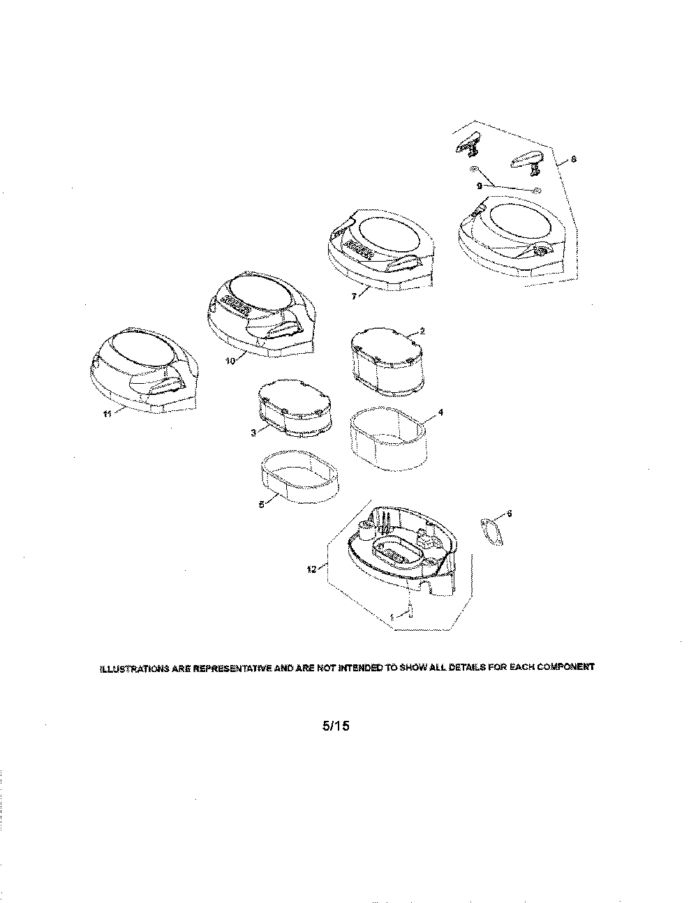 Air intake Diagram and Parts List for 17BSDALC099  MTD Lawn Tractor