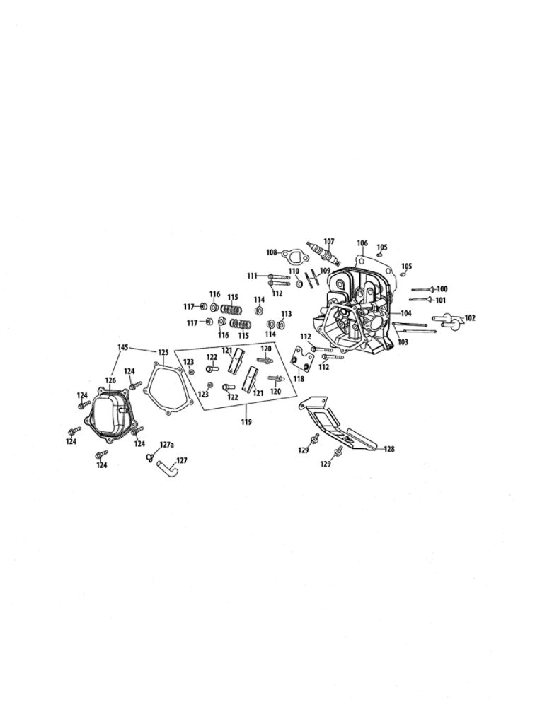 Cylinder Head Diagram and Parts List for 952Z490-SUA  MTD Engine