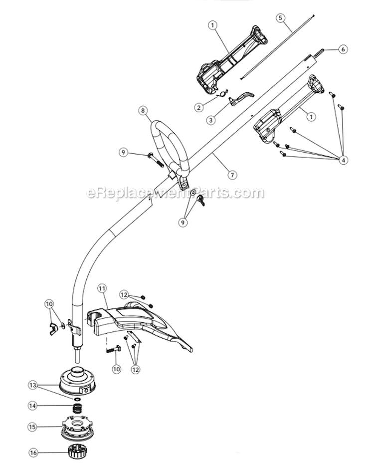 Engine Diagram and Parts List for 41ADY28G900  MTD Trimmer