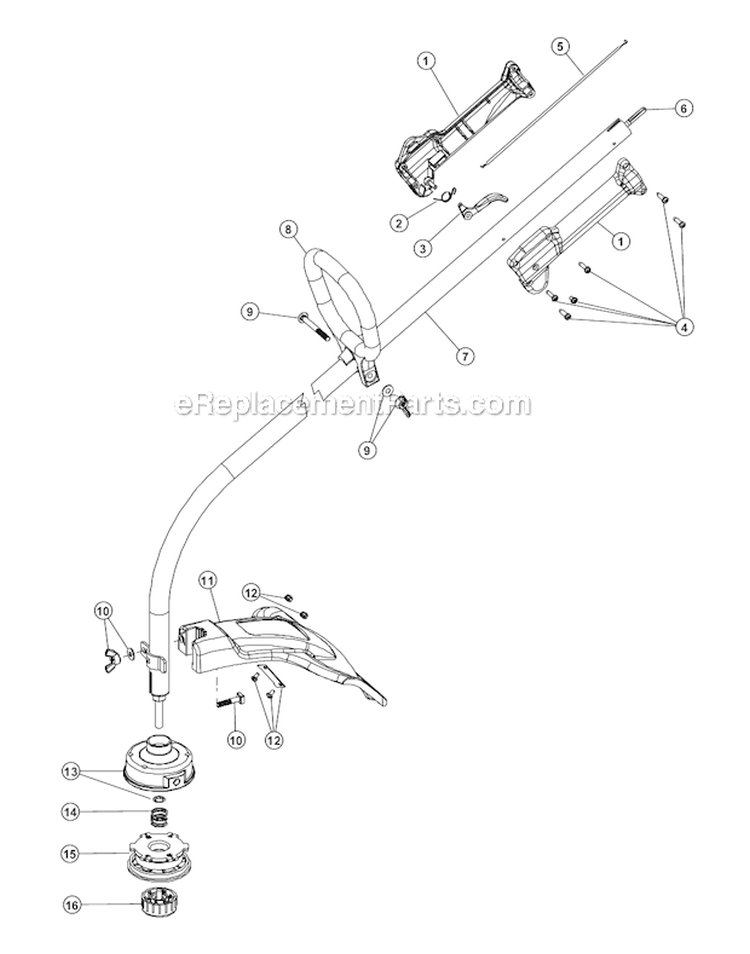 Engine Diagram and Parts List for 41CDY28G000  MTD Trimmer