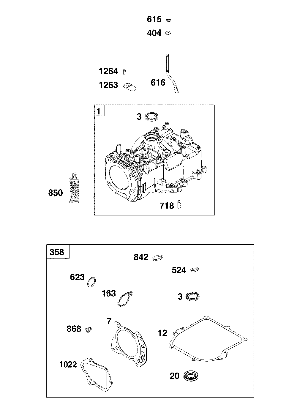 Cylinder Diagram and Parts List for 12AVB2R3791  MTD Lawn Mower