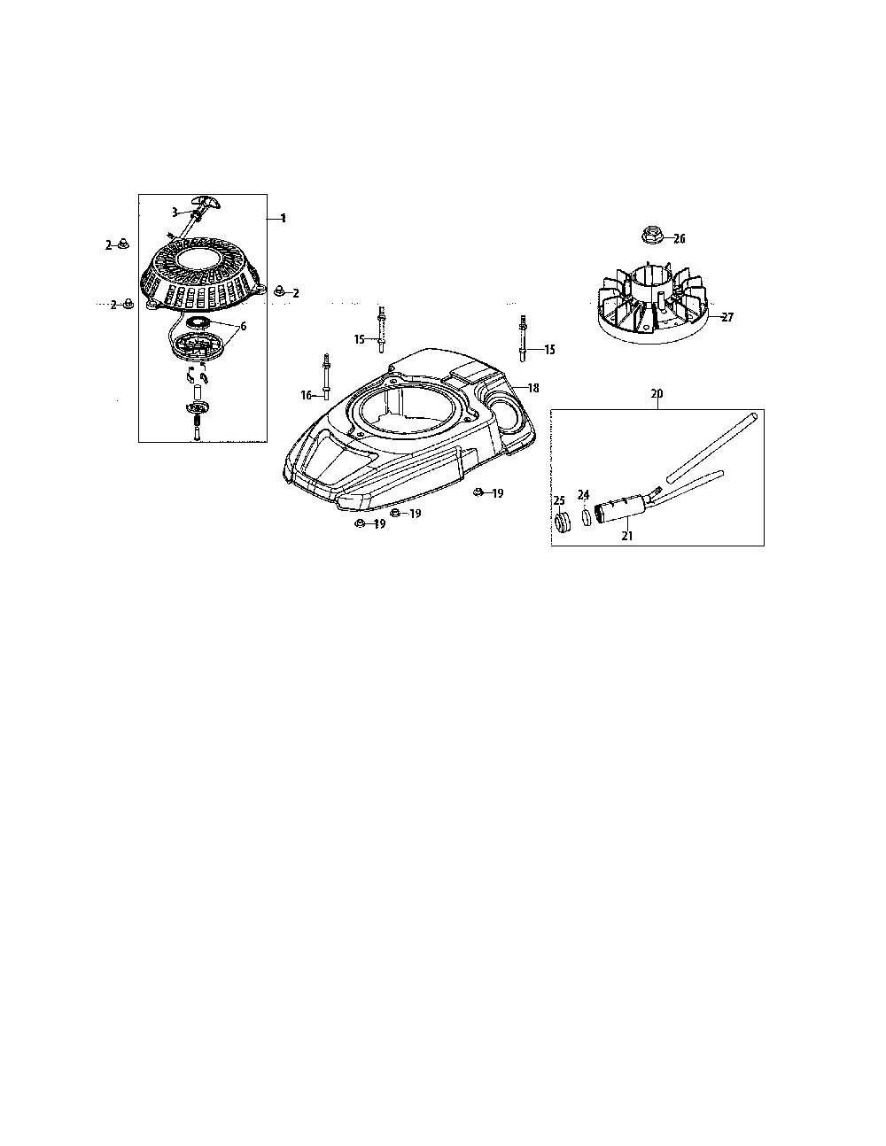 Flywheel & shroud Diagram and Parts List for 12ABC32J799  MTD Lawn Mower